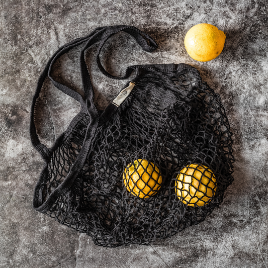 SustainaBLAH NZ Made Reusable String Shopping Bag - Black Sea