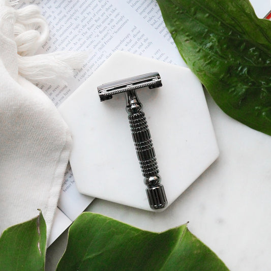 SustainaBLAH Stainless Steel Safety Razor - The Charcoal Edition