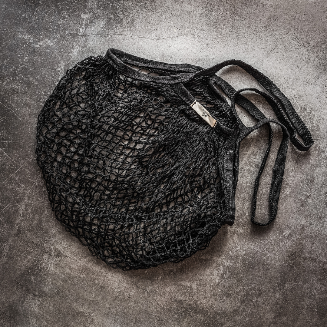 SustainaBLAH NZ Made Reusable String Shopping Bag - Black Sea