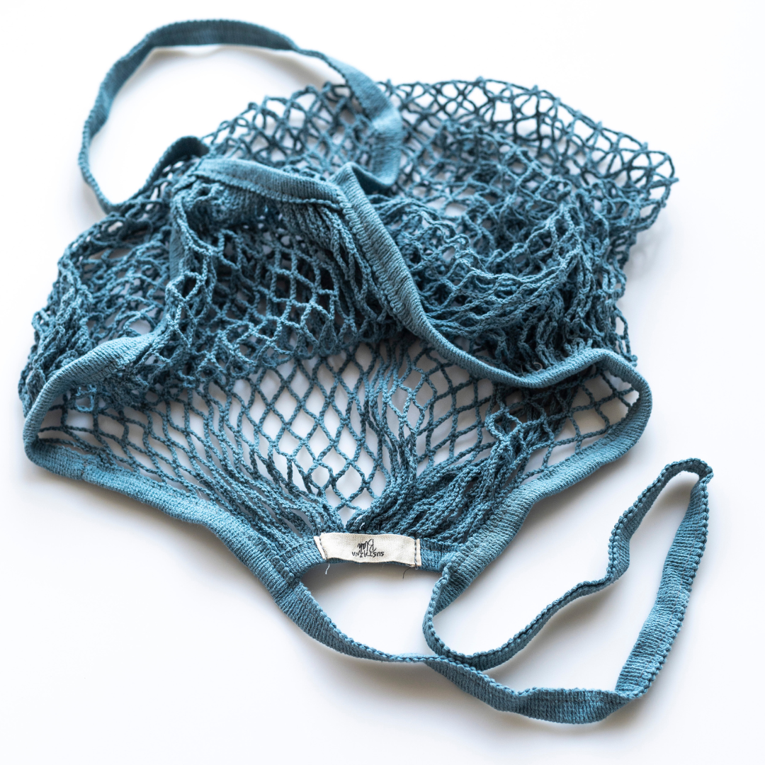 SustainaBLAH NZ Made Reusable String Shopping Bag - Blue Moon